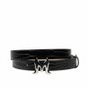 Pasek damski 41-1m croco lakierowany czarny