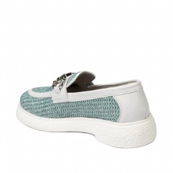 Damskie buty casual 6092 rattan niebieski kombinowany