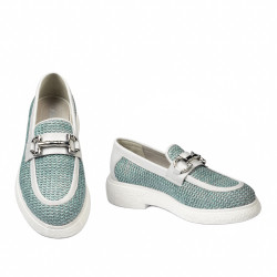 Damskie buty casual 6092 rattan niebieski kombinowany