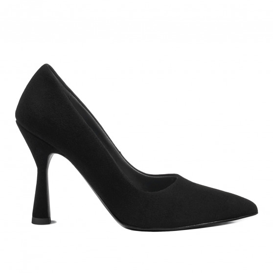 Eleganckie buty damskie 1322 czarny zamsz