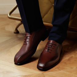 Eleganckie buty męskie 985 brązowe lifestyle
