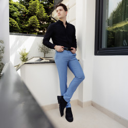 Casualowe buty męskie 989 czarny welur lifestyle