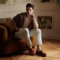 Mokasyny męskie 980 camel welur lifestyle