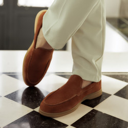 Mokasyny męskie 980 camel welur lifestyle