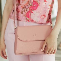 Damska torebka na ramię 040g poudre rose lifestyle