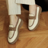 Buty casual damskie 6092 rafia beżowa kombinowana lifestyle