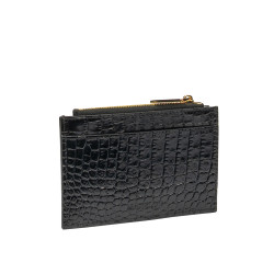 Portfel 209g croco lakierowany czarny
