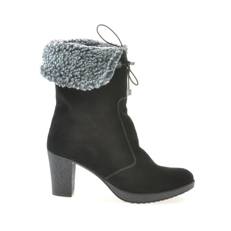 Damskie kozaki 3266 czarny welur