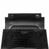 Torebka damska na ramię 041g 01 croco lakier czarny