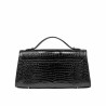 Torebka damska na ramię 041g 01 croco lakier czarny