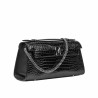 Torebka damska na ramię 041g 01 croco lakier czarny