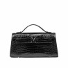 Torebka damska na ramię 041g 01 croco lakier czarny