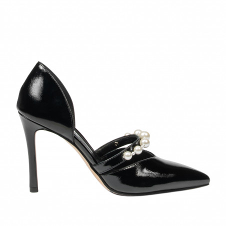 Eleganckie damskie buty 1350 czarny lakier
