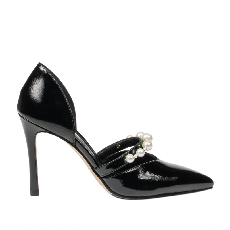 Eleganckie damskie buty 1350 czarny lakier