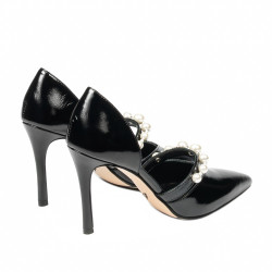 Eleganckie damskie buty 1350 czarny lakier