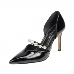 Eleganckie damskie buty 1350 czarny lakier