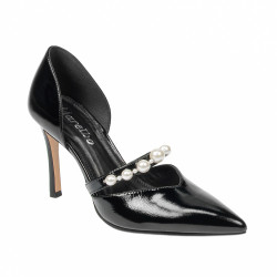 Eleganckie damskie buty 1350 czarny lakier