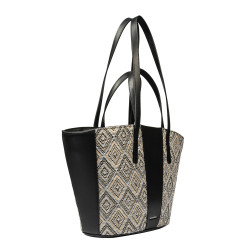 Torba plażowa damska 044g 01 rafia noir