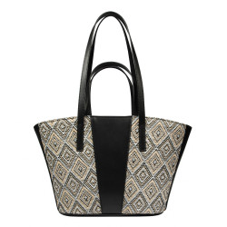 Torba plażowa damska 044g 01 rafia noir