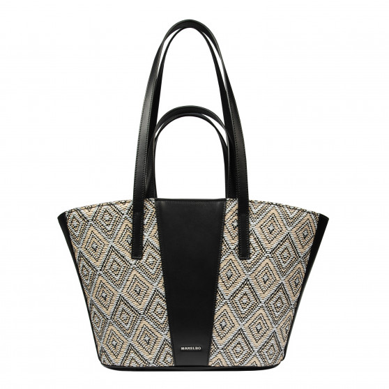 Torba plażowa damska 044g 01 rafia noir