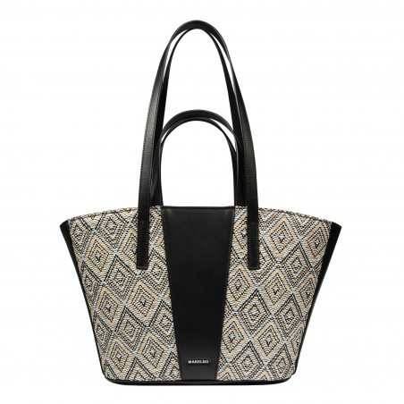 Torba plażowa damska 044g 01 rafia noir