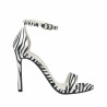 Damskie sandały 1349 satyna zebra biała