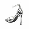 Damskie sandały 1349 satyna zebra biała