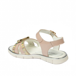 Sandały dziecięce 539-1 nude kombinowany