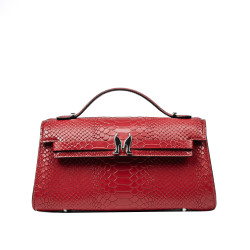 Torebka damska na ramię 041g 01 croco czerwona