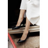 Damskie eleganckie buty 1330 czarny krokodyl