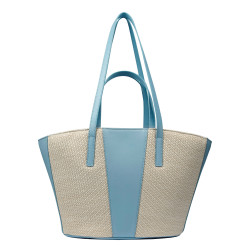 Torba plażowa damska 044g 01 niebieskie niebo+rafia