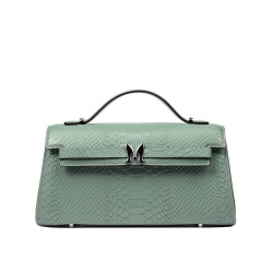 Torebka damska na ramię 041g 01 croco pistacjowa