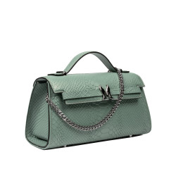 Torebka damska na ramię 041g 01 croco pistacjowa