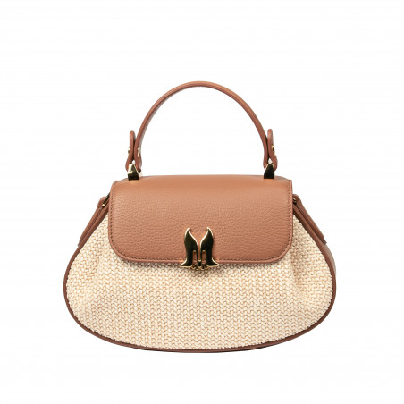 Damska torba ręczna 042g biz camel+rafia