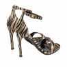 Sandały damskie 1349 satyna zebra beżowa
