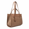 Torba damska plażowa 045g camel+rafia karmel