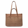 Torba damska plażowa 045g camel+rafia karmel