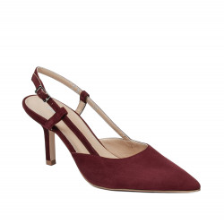Sandały damskie 1344 bordo welur