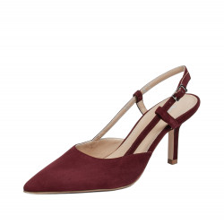 Sandały damskie 1344 bordo welur