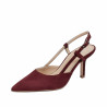 Sandały damskie 1344 bordo welur
