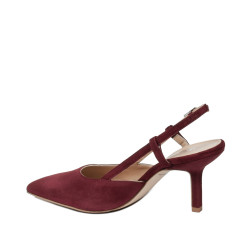 Sandały damskie 1344 bordo welur
