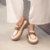Buty casual damskie 6092 rafia beżowa kombinowana lifestyle
