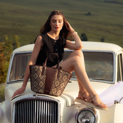 Damska torba plażowa 044g rafia kakao lifestyle