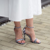 Damskie sandały 1349 satyna zebra biała lifestyle