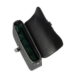 Czarna torebka na ramię damska 046g 01 czarny+czarny rattan