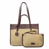 Torba plażowa damska 045g 01 burgund+rafia
