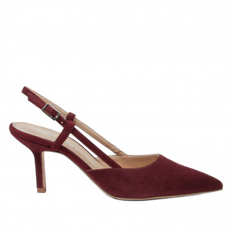Sandały damskie 1344 bordo welur