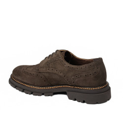 Buty casual męskie 989 brązowe velur