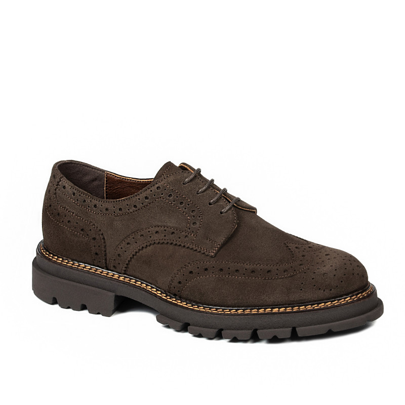 Buty casual męskie 989 brązowe velur
