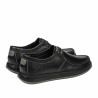 Buty casual męskie 992m czarno kombinowane
